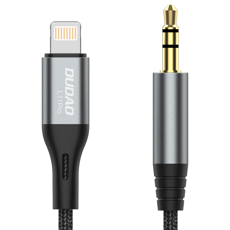 Dudao Lightning į mini jack 3.5mm garso kabelis 1m pilka (L11PRO) -- Audio Cables