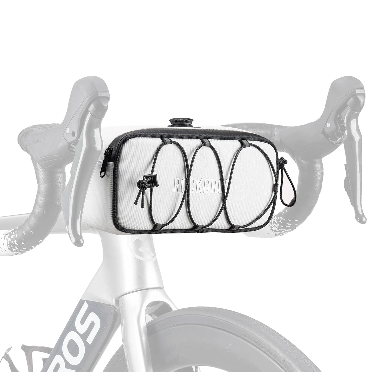 Rockbros TL001 ROAD TO SKY 1.9L Atsparus vandeniui dviračio krepšys vairamiui - Baltas -- Bicycle Bags