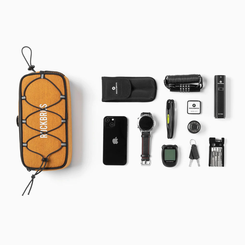 Rockbros TL001 ROAD TO SKY 1.9L Dviračio krepšys vairamiui atsparus vandeniui - Oranžinis -- Bicycle Bags