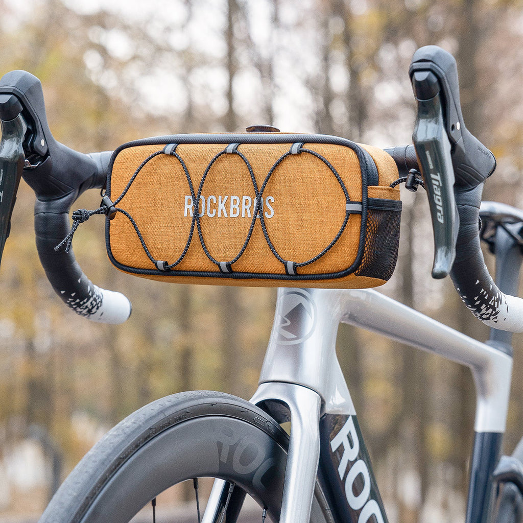 Rockbros TL001 ROAD TO SKY 1.9L Dviračio krepšys vairamiui atsparus vandeniui - Oranžinis -- Bicycle Bags