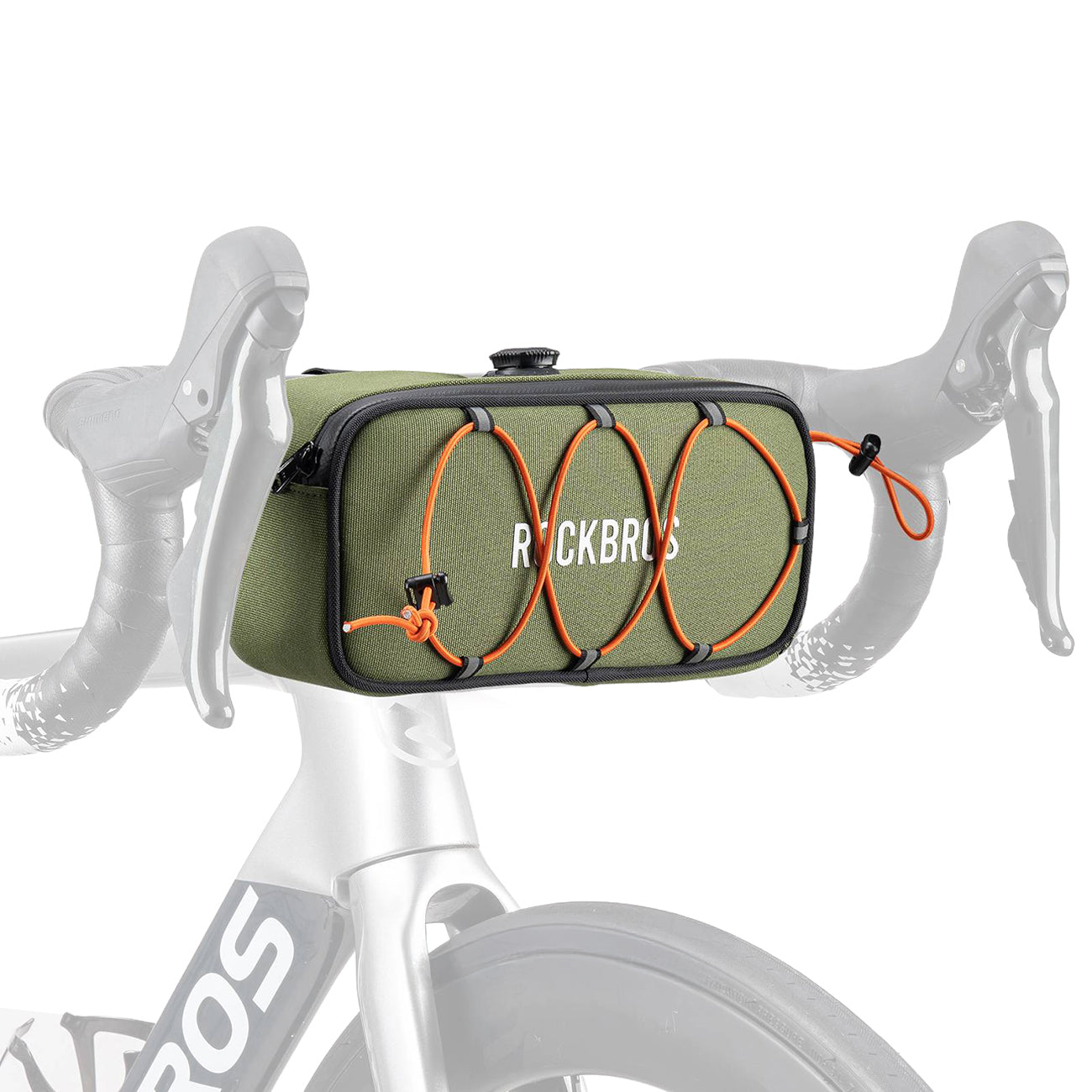 Rockbros TL001 ROAD TO SKY 1.9L Atsparus vandeniui dviračio krepšys vairamiui - Žalias -- Bicycle Bags
