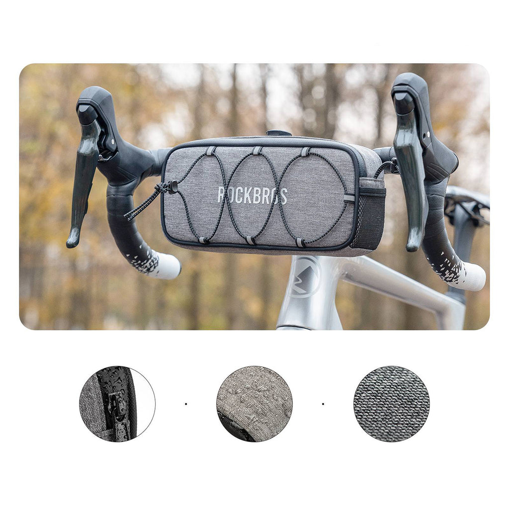 Rockbros TL001 ROAD TO SKY 1.9L Atsparus vandeniui dviračio krepšys vairamiui - Pilkas -- Bicycle Bags