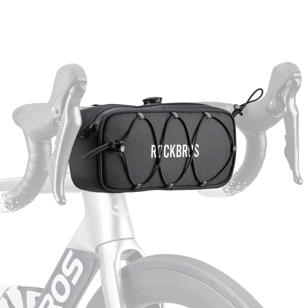 Rockbros TL001 ROAD TO SKY 1,9L vandeniui atsparus dviračio vairo krepšys - juodas -- Bicycle Bags