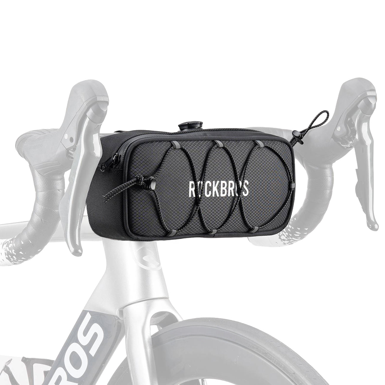 Rockbros TL001 ROAD TO SKY 1,9L vandeniui atsparus dviračio vairo krepšys - juodas -- Bicycle Bags