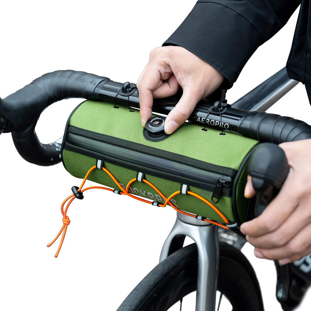 Rockbros TL002 ROAD TO SKY 1,5L vandeniui atsparus vairo krepšys - žalias -- Bicycle Bags