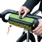 Rockbros TL002 ROAD TO SKY 1,5L vandeniui atsparus vairo krepšys - žalias -- Bicycle Bags