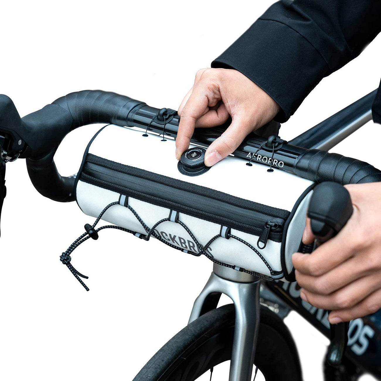 Rockbros TL002 ROAD TO SKY 1,5L vandeniui atsparus vairo krepšys - baltas -- Bicycle Bags