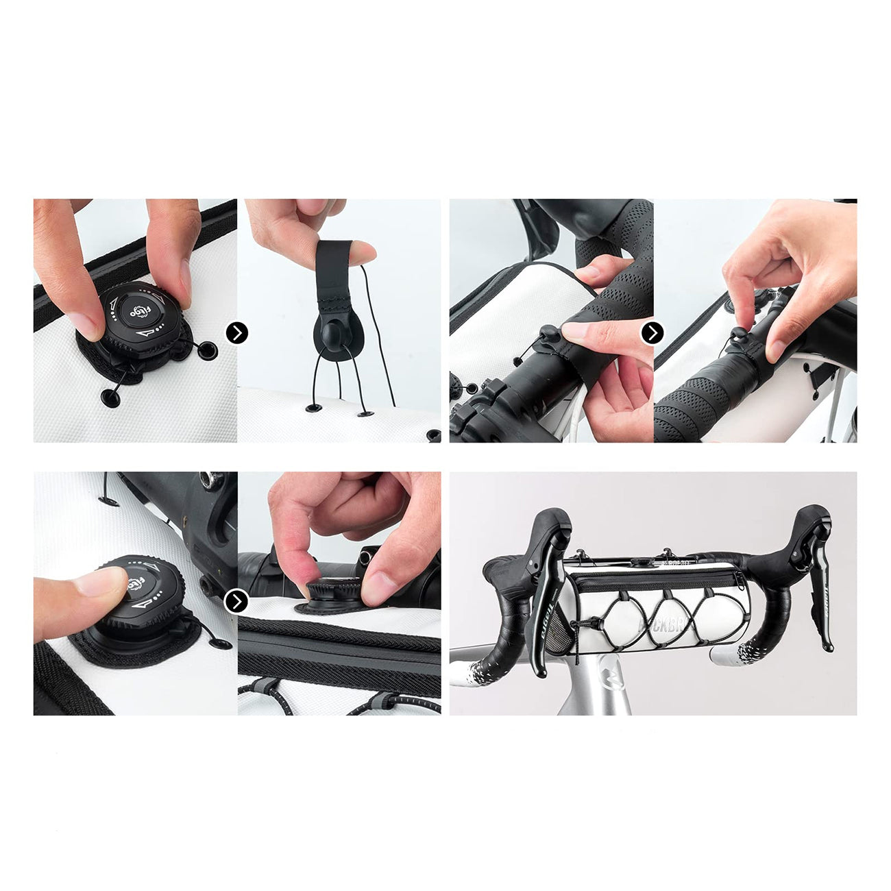 Rockbros TL002 ROAD TO SKY 1,5L vandeniui atsparus vairo krepšys - baltas -- Bicycle Bags