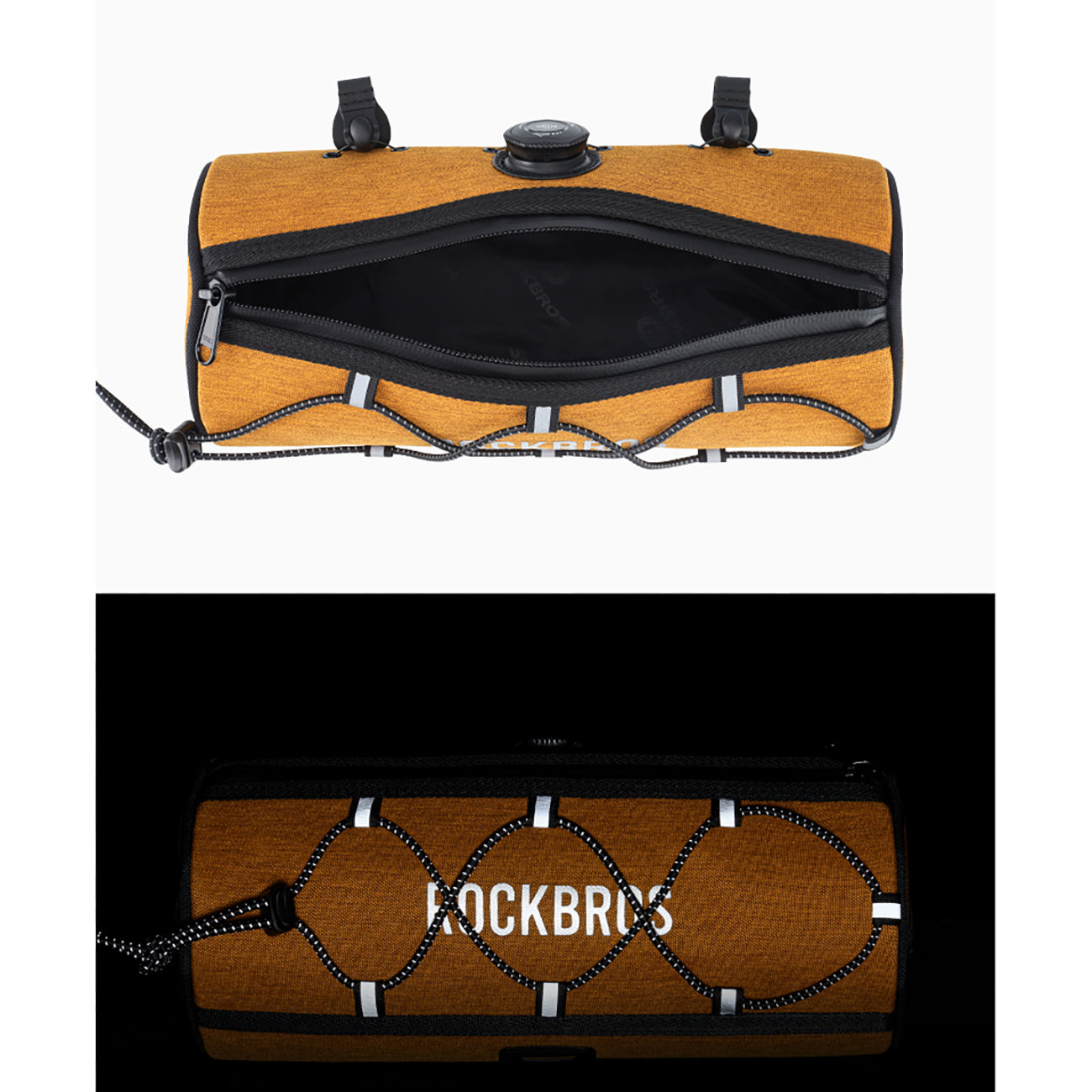 Rockbros TL002 ROAD TO SKY 1,5L vandeniui atsparus vairo krepšys - oranžinis -- Bicycle Bags