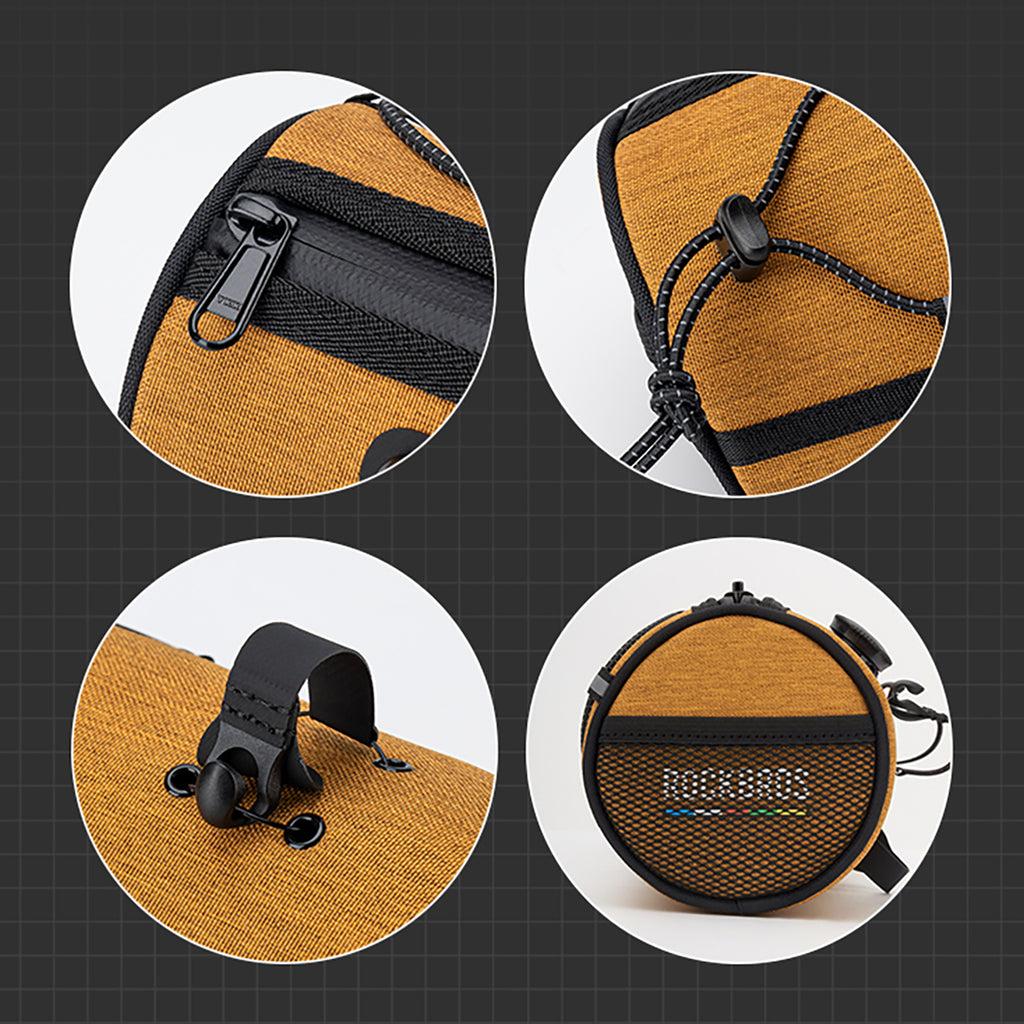 Rockbros TL002 ROAD TO SKY 1,5L vandeniui atsparus vairo krepšys - oranžinis -- Bicycle Bags