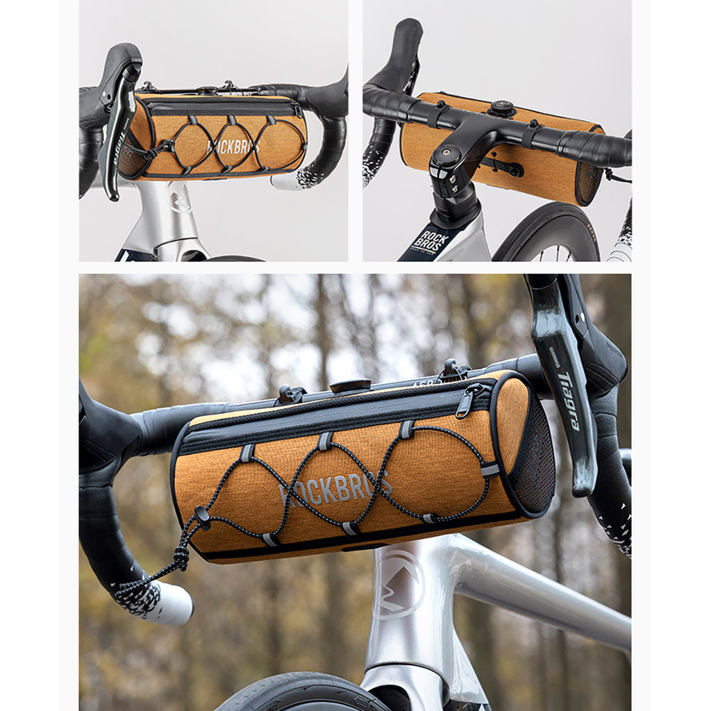 Rockbros TL002 ROAD TO SKY 1,5L vandeniui atsparus vairo krepšys - oranžinis -- Bicycle Bags