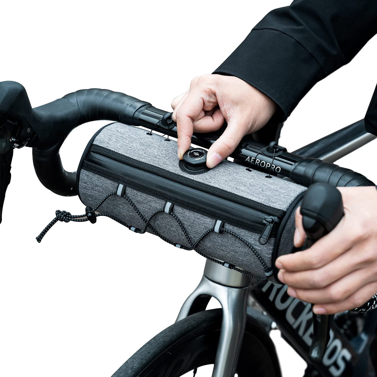 Rockbros TL002 ROAD TO SKY 1,5L vandeniui atsparus vairo krepšys - pilka -- Bicycle Bags