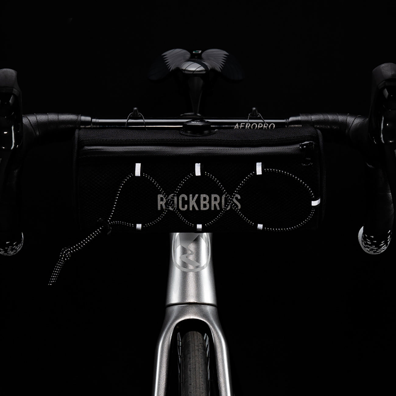 Rockbros TL002 ROAD TO SKY 1,5L nepralaidus vairo dviračio krepšys - Juodas -- Bicycle Bags