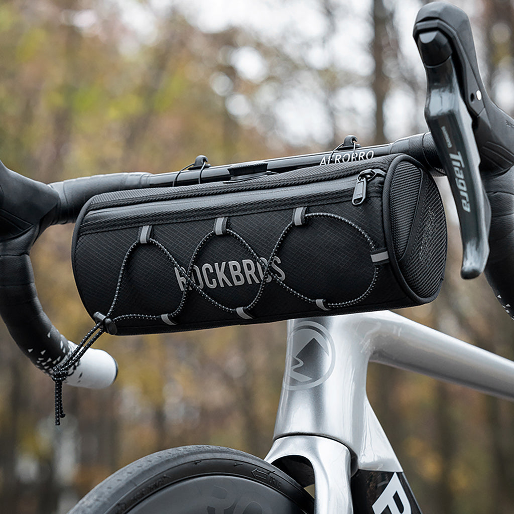 Rockbros TL002 ROAD TO SKY 1,5L nepralaidus vairo dviračio krepšys - Juodas -- Bicycle Bags