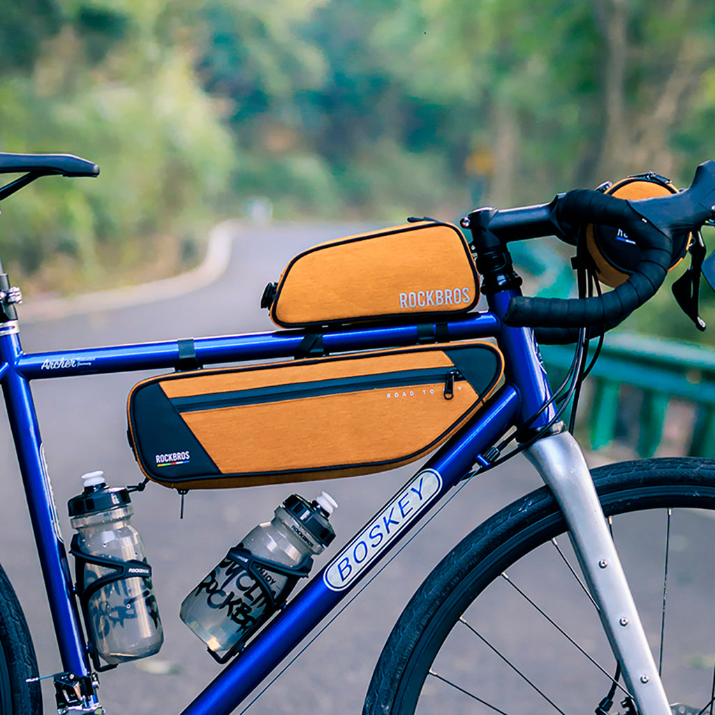 Rockbros TL003 ROAD TO SKY 2L rėmo krepšys nepralaidus - Oranžinis -- Bicycle Bags