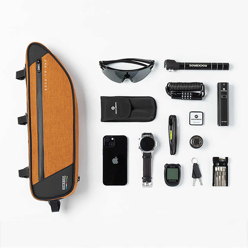 Rockbros TL003 ROAD TO SKY 2L rėmo krepšys nepralaidus - Oranžinis -- Bicycle Bags