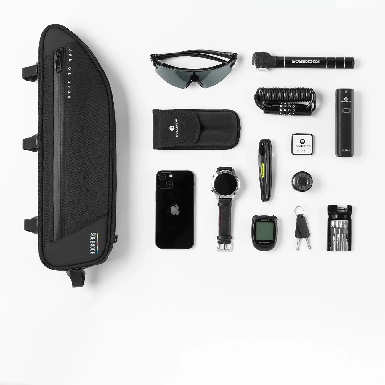 Rockbros TL003 ROAD TO SKY 2L rėmo krepšys atsparus vandeniui - juoda -- Bicycle Bags