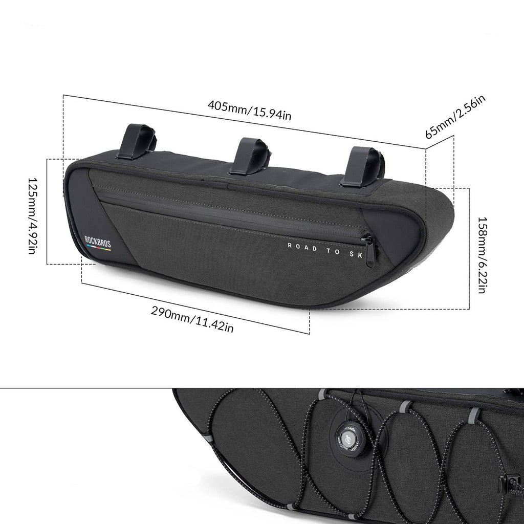 Rockbros TL003 ROAD TO SKY 2L rėmo krepšys atsparus vandeniui - juoda -- Bicycle Bags