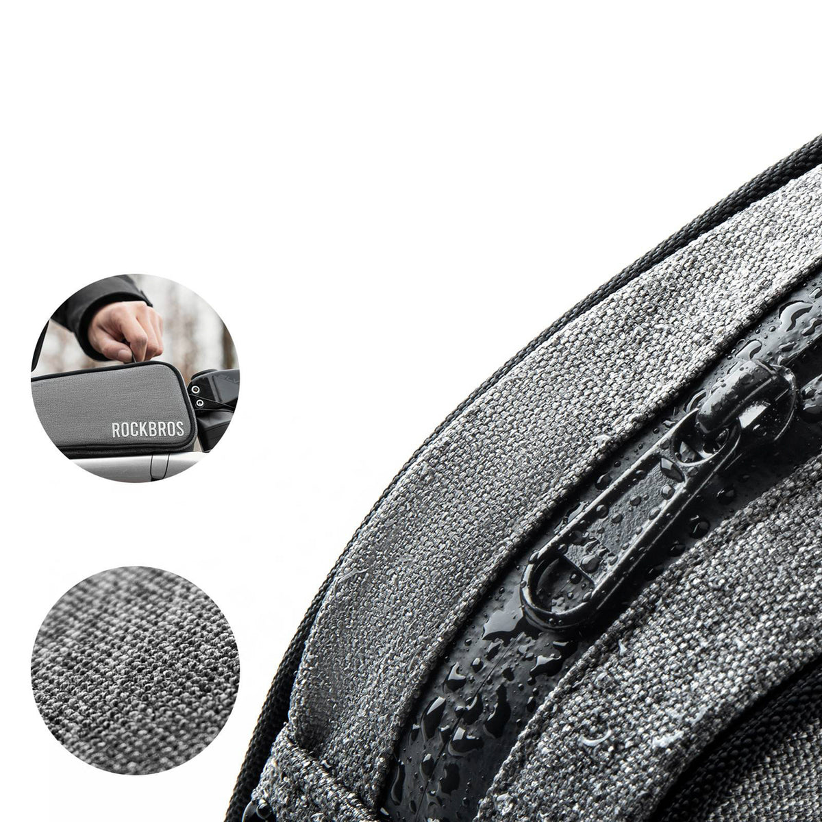 Rockbros TL004 ROAD TO SKY 0.7L Neperlaidžia dviračio ramo krepšis - pilka -- Bicycle Bags