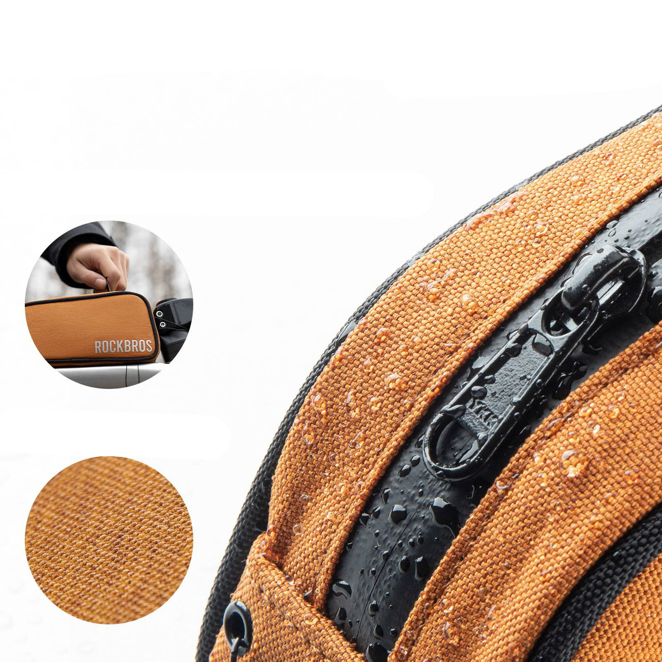 Rockbros TL004 ROAD TO SKY 0.7 l nepropūstamas rėmo krepšys - oranžinis -- Bicycle Bags