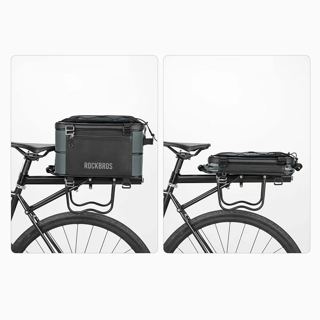 Rockbros A30 ROAD TO SKY sulankstomas dviračio bagažinės krepšys 15-30 L - pilkas -- Bicycle Bags