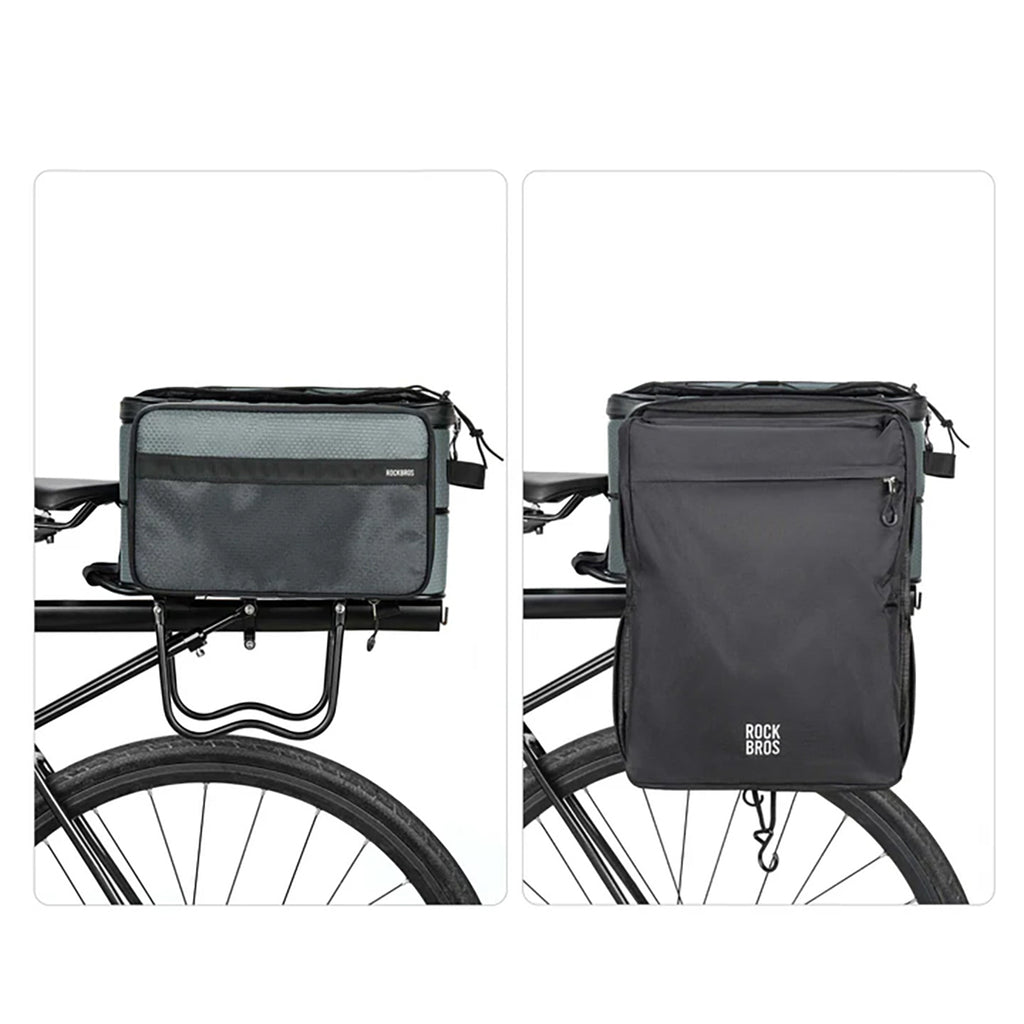 Rockbros A30 ROAD TO SKY sulankstomas dviračio bagažinės krepšys 15-30 L - pilkas -- Bicycle Bags