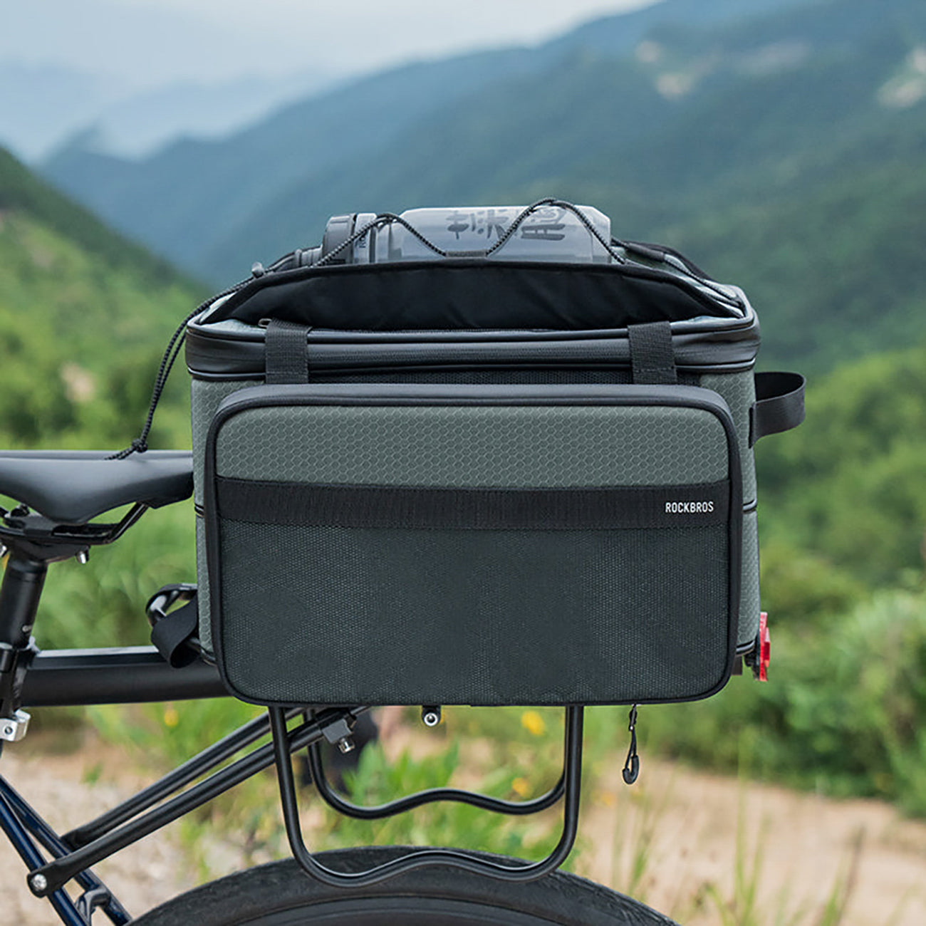 Rockbros A30 ROAD TO SKY sulankstomas dviračio bagažinės krepšys 15-30 L - pilkas -- Bicycle Bags