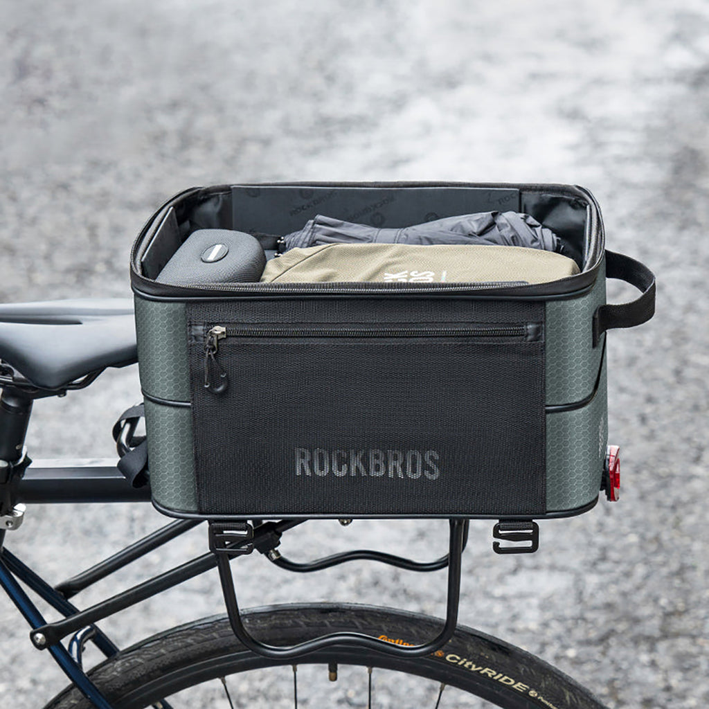 Rockbros A30 ROAD TO SKY sulankstomas dviračio bagažinės krepšys 15-30 L - pilkas -- Bicycle Bags