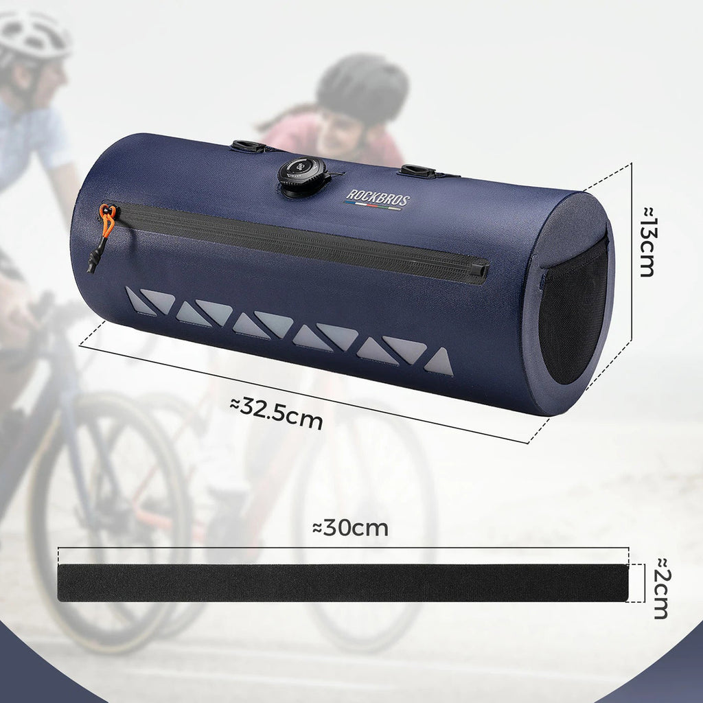 Rockbros AS-144 ROAD TO SKY rankraščio dviračio krepšys, nepralaidus vandeniui, 4 l - mėlyna -- Bicycle Bags