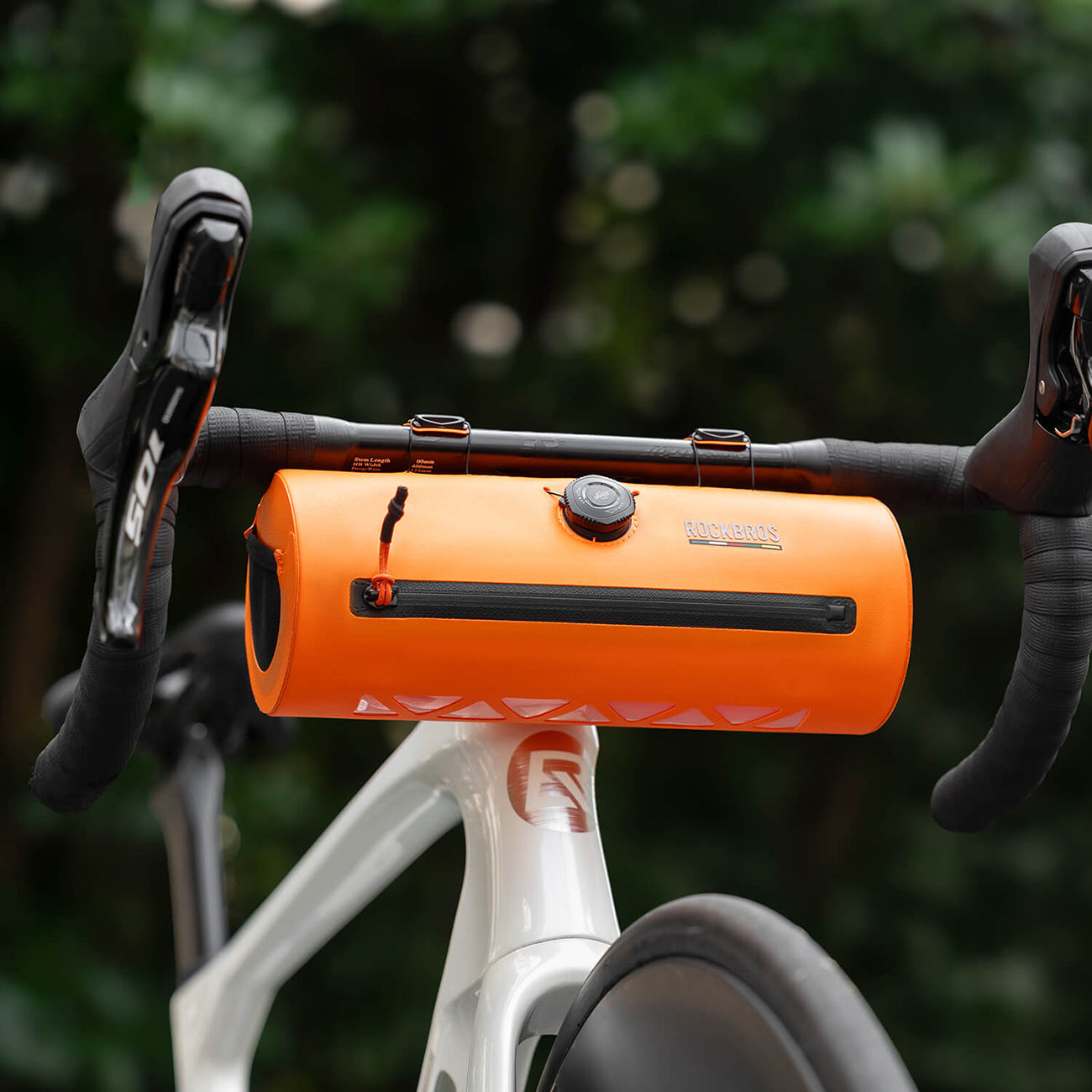 Rockbros AS-143 ROAD TO SKY nepermerkus vairo dviračio krepšys, 2 l - oranžinis -- Bicycle Bags