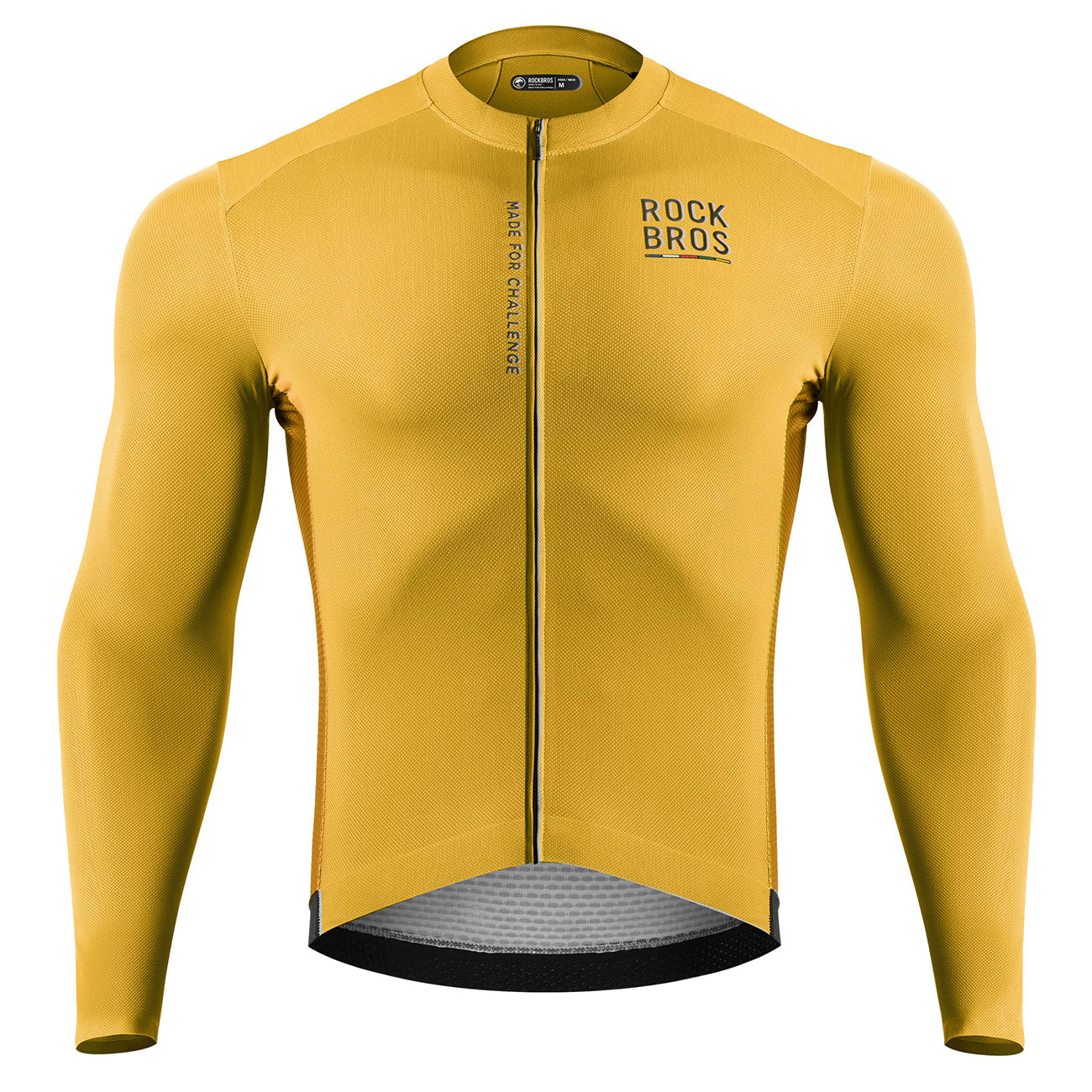 Rockbros 15120015024 ROAD TO SKY vyriški dviračio marškinėliai ilgomis rankovėmis M - geltoni -- Cycling Jerseys