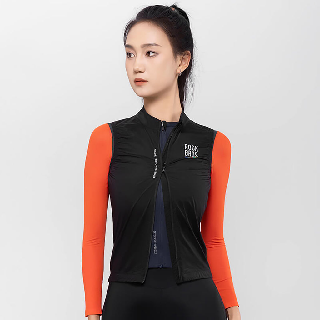 Rockbros TLMJ003 ROAD TO SKY Moterų lengvas kveprantis dviračio liemenė S - juoda -- Cycling Jackets & Vests