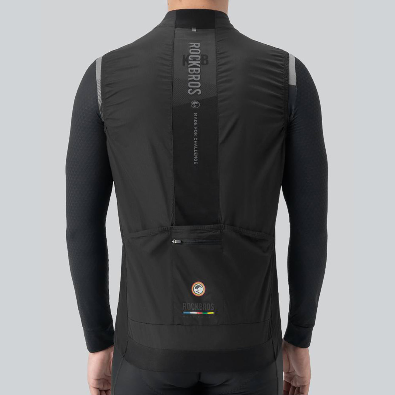 Rockbros TLMJ003-01 ROAD TO SKY vyriškas lengvas kvėpuojantis dviračio liemenėlis S – juodas -- Cycling Jackets & Vests