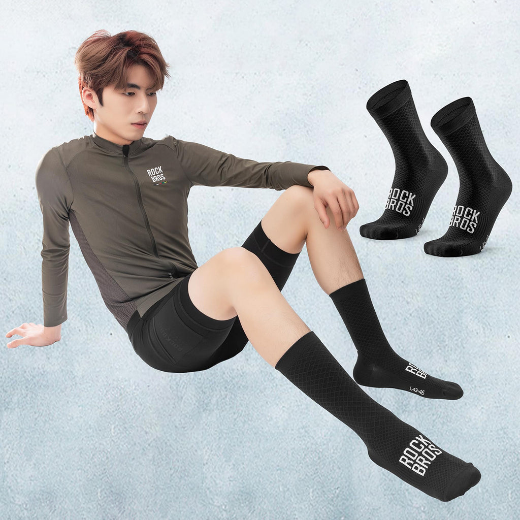 Rockbros 49210016001 ROAD TO SKY Dviratininkystės kojinės 39-42 cm - Juodos -- Cycling Socks