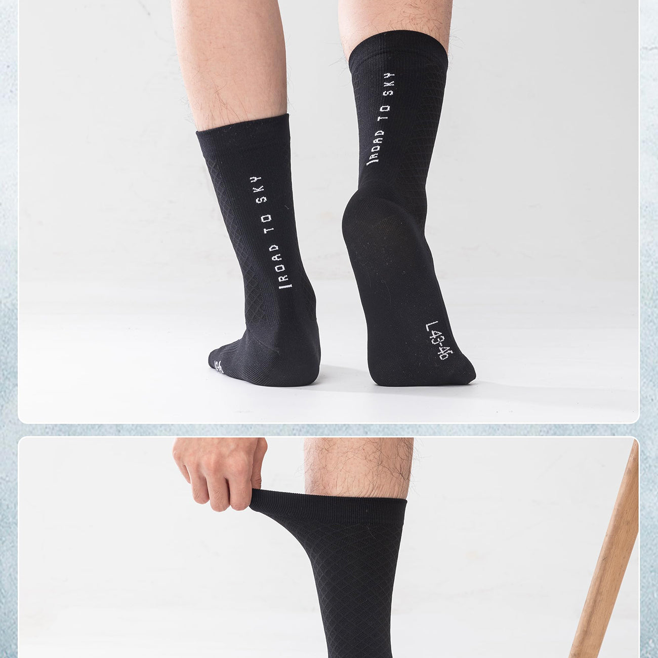 Rockbros 49210016001 ROAD TO SKY Dviratininkystės kojinės 39-42 cm - Juodos -- Cycling Socks
