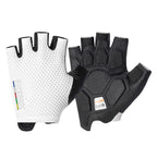 Rockbros TLS004 ROAD TO SKY Trumpos šoko sugeriancios dviratininko pirštinės M - Baltos -- Bicycle Gloves