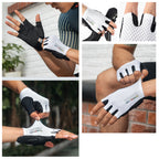 Rockbros TLS004 ROAD TO SKY trumpos smūgius sugeriančios dviračio pirštinės L - baltos -- Bicycle Gloves