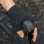 Rockbros TLS004 ROAD TO SKY trumpos smūgius sugeriančios dviračio pirštinės S - juodos -- Bicycle Gloves