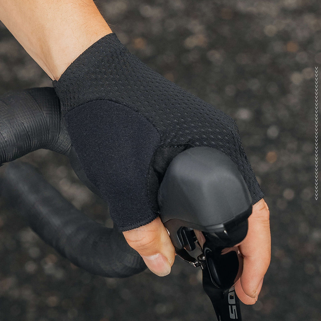 Rockbros TLS004 ROAD TO SKY trumpos smūgius sugeriančios dviračio pirštinės L - juodos -- Bicycle Gloves