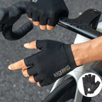 Rockbros TLS004 ROAD TO SKY trumpos smūgius sugeriančios dviračio pirštinės L - juodos -- Bicycle Gloves