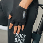 Rockbros TLS004 ROAD TO SKY trumpos smūgius sugeriančios dviračio pirštinės L - juodos -- Bicycle Gloves