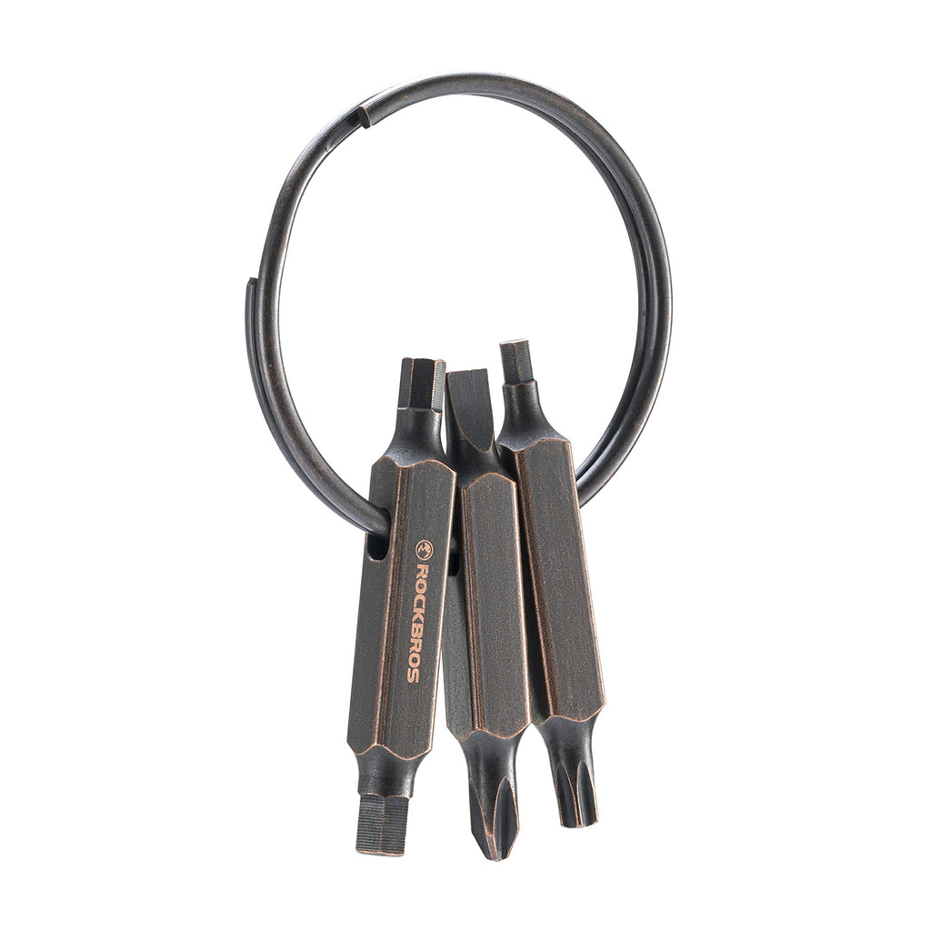 Rockbros VK-ARCO3 ROAD TO SKY Multitool 6-in-1 raktų pakabukas - ruda -- Bicycle Multi-Tools