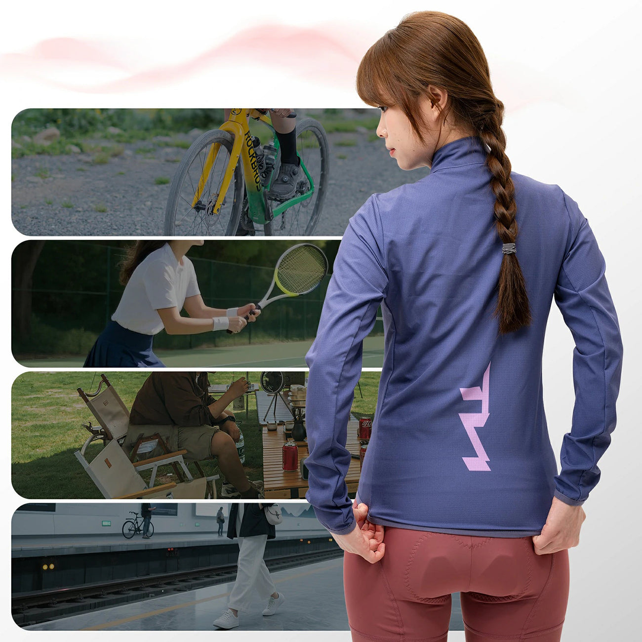 Rockbros YPW069 TVI L Moterų dviračio striukė - Violetinė -- Cycling Jackets & Vests