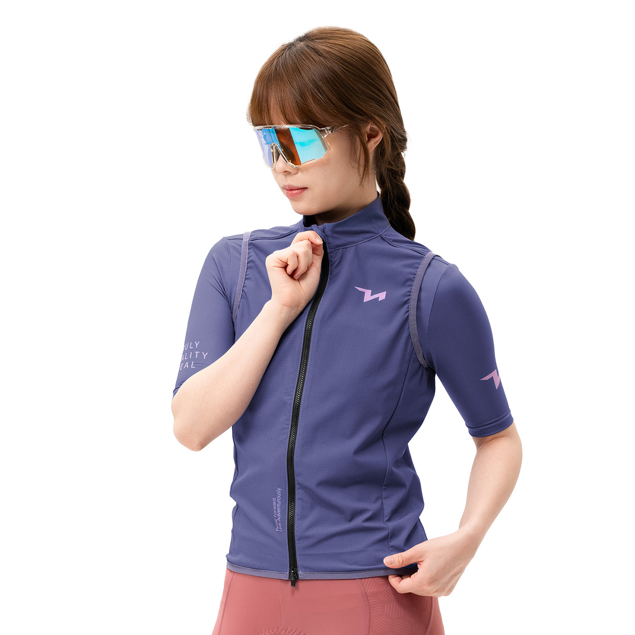 Rockbros MJ008 TVI Vėjui atspari moterų dviračio liemenė M - Violetinė -- Cycling Jackets & Vests