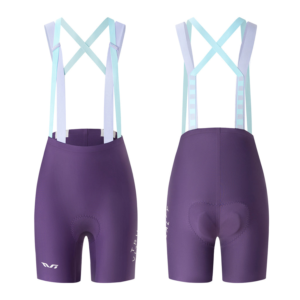 Rockbros YDDK017-1 TVI Moterų dviratinės šortai su petnešomis ir pamušalu S dydis - Violetinė -- Cycling Shorts & Bib Shorts