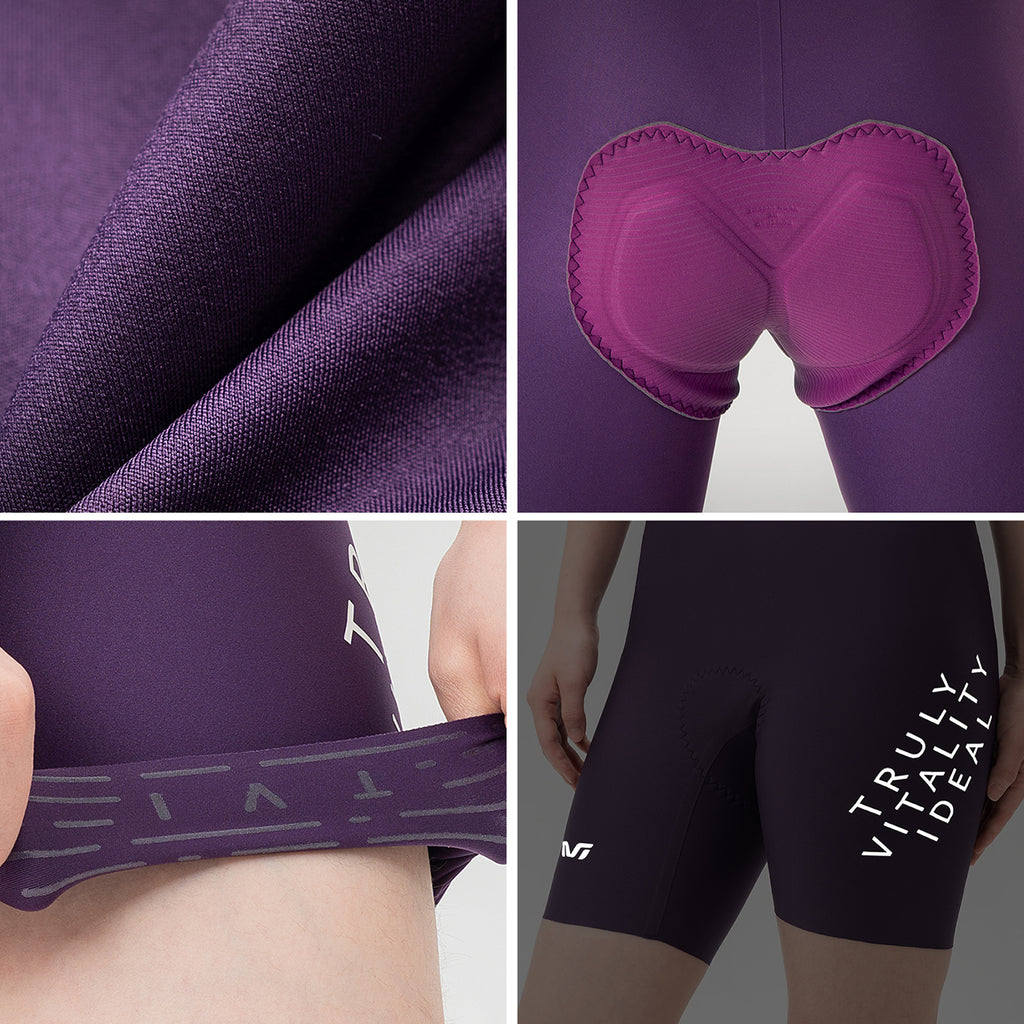 Rockbros YDDK017-1 TVI Moterų dviratinės šortai su petnešomis ir pamušalu S dydis - Violetinė -- Cycling Shorts & Bib Shorts