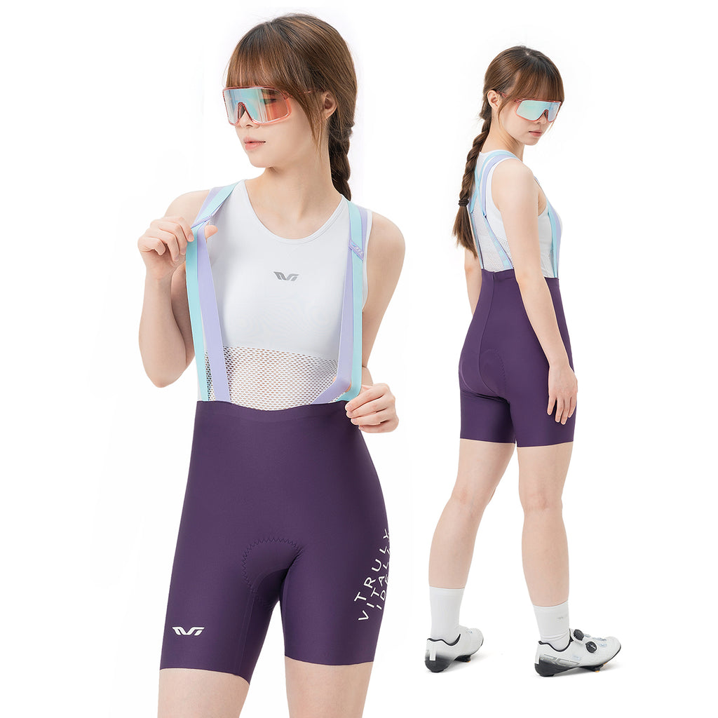 Rockbros YDDK017-1 TVI Moterų dviratinės šortai su petnešomis ir pamušalu S dydis - Violetinė -- Cycling Shorts & Bib Shorts