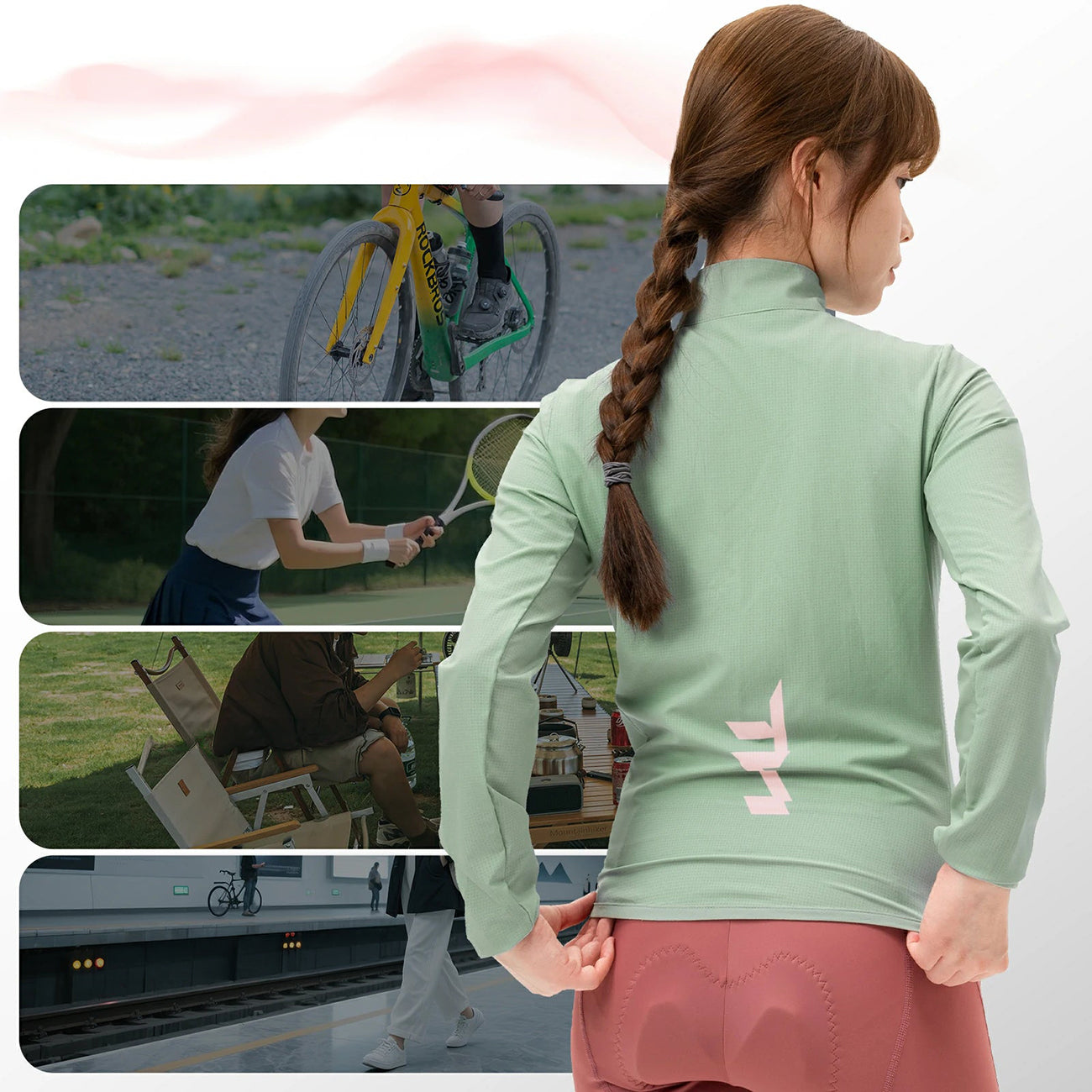 Rockbros YPW069 TVI M Moterų dviračio striukė - žalia -- Cycling Jackets & Vests