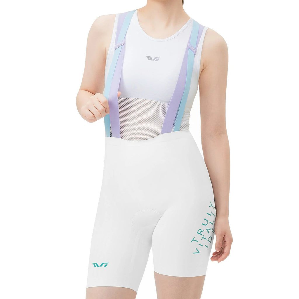 Rockbros YDDK017-1 TVI Moterų dviračio šortai su nertimi ir pamušalu Dydis M - Balti -- Cycling Shorts & Bib Shorts