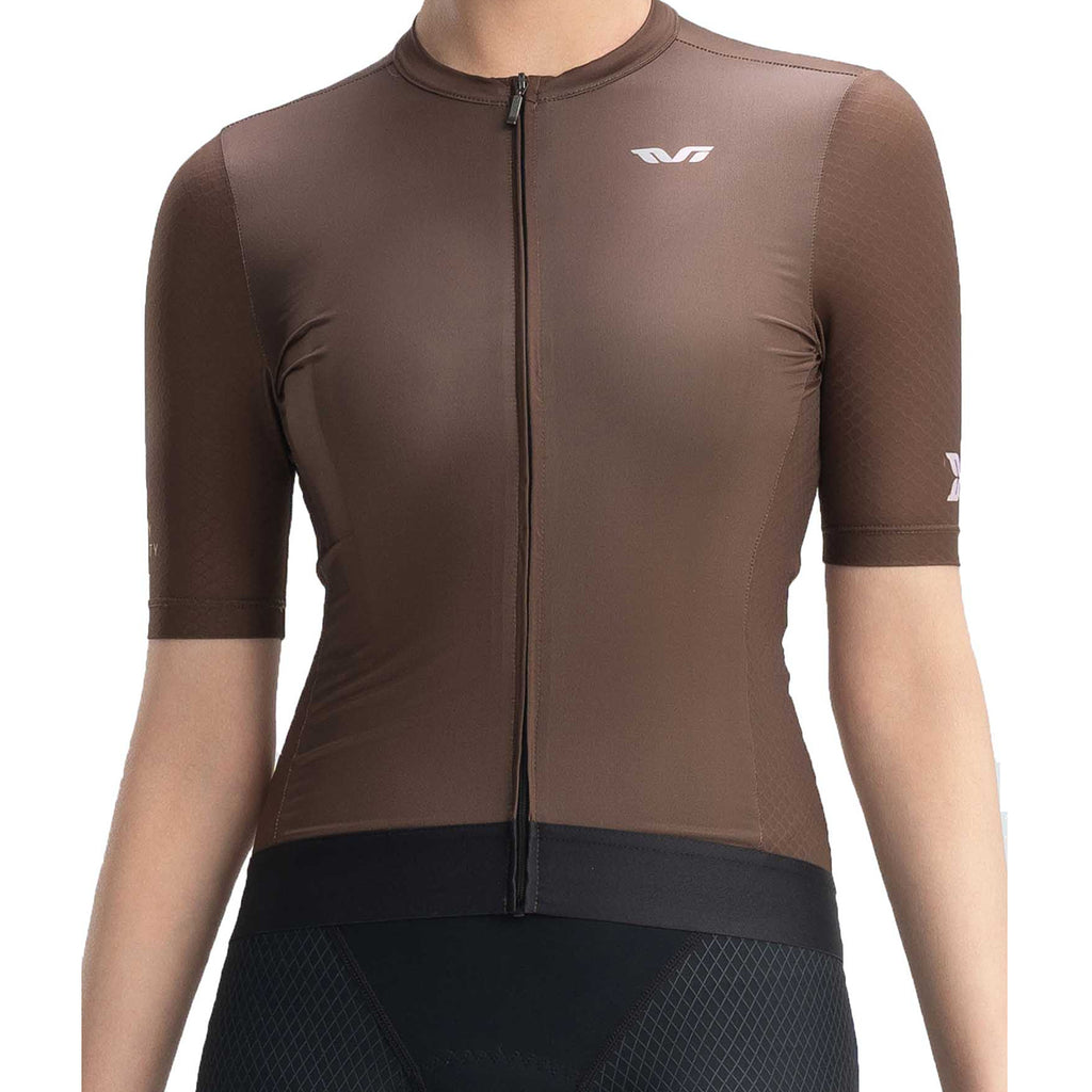Rockbros 15110007003 TVI moterų trumpomis rankovėmis dviračio marškinėliai S - rudi -- Cycling Jerseys